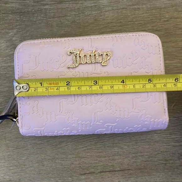 Juicy Couture Double Zip Around Wallet - Powder Blush with Bling - Picture 9 of 13